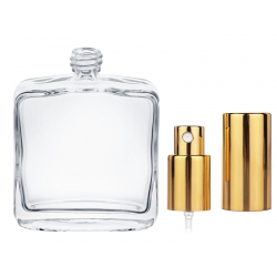 Butelka szklana perfumeryjna ASTRA 100 ml z atomizerem i nasadką 8143, butelka przezroczysta zakręcana